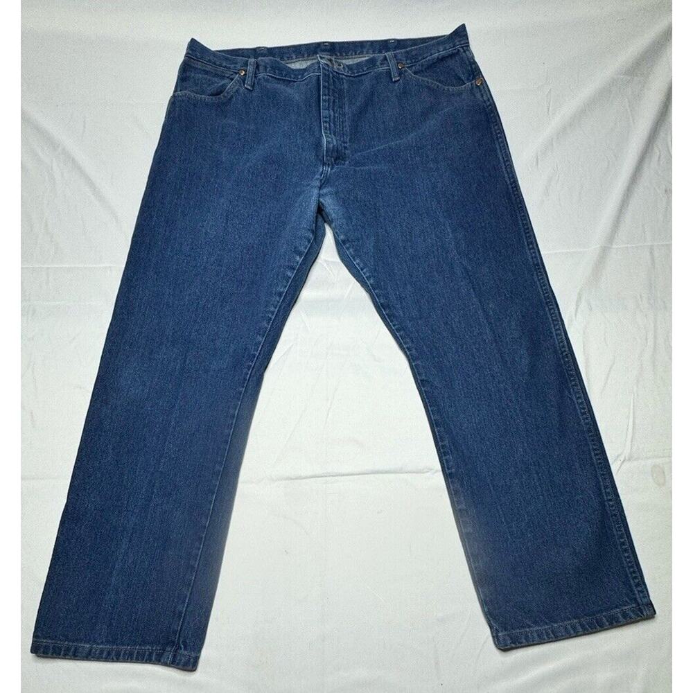 Wrangler 13MWZPW Men's Regular Fit Straight Leg Blue Denim Jeans - Size 42x29.5*